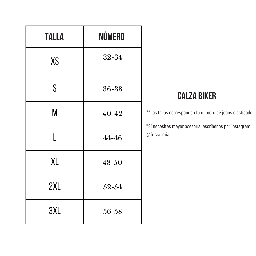Guía de tallas